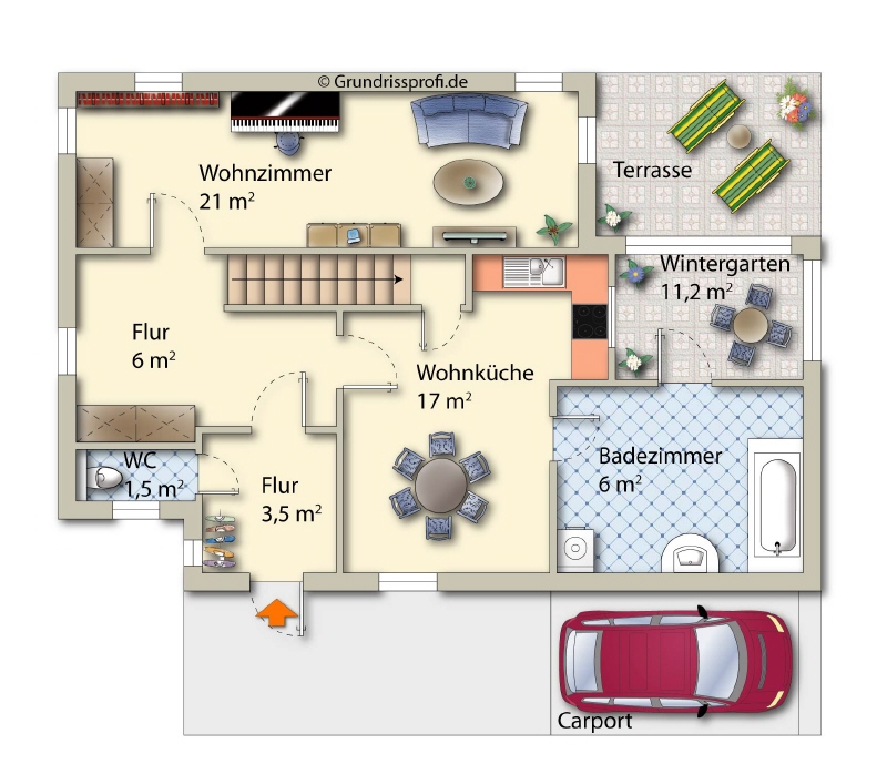Grundriss Erdgeschoss Einfamilienhaus Dresden