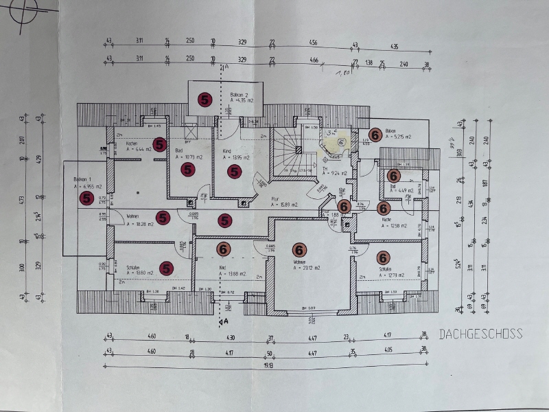 Grundriss Dachgeschoss Mehrfamilienhaus Dresden