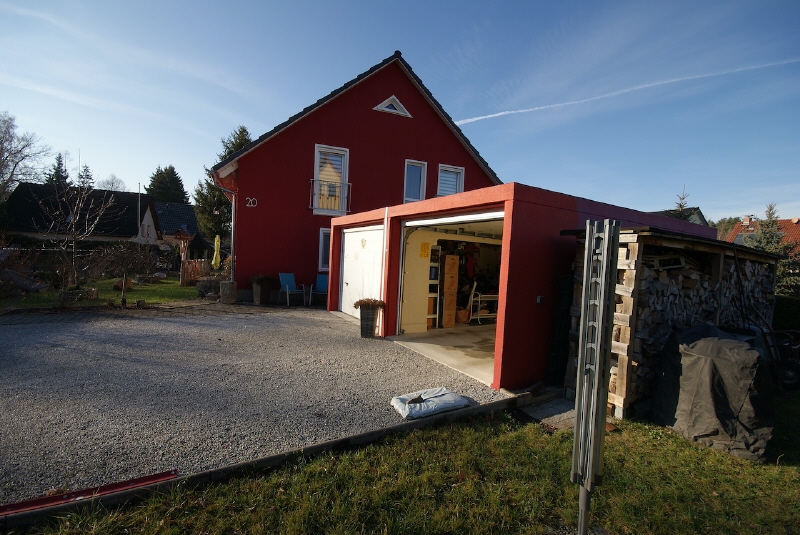 Hausansicht mit Garagen Einfamilienhaus Moritzburg