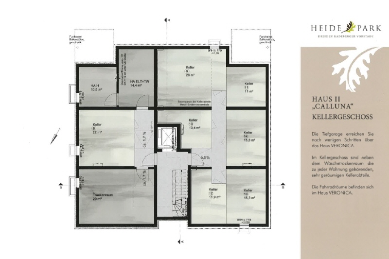 Grundriss Keller Penthousewohnung Dresden