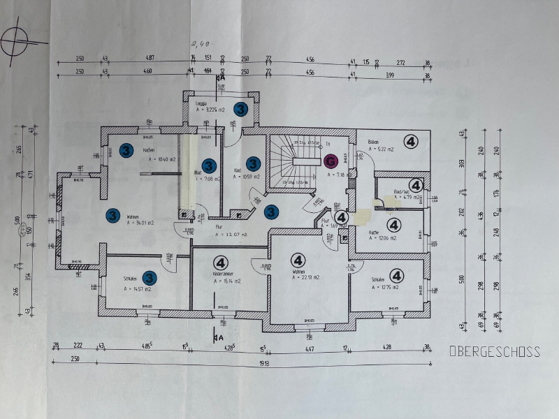 Grundriss Obergeschoss Mehrfamilienhaus Dresden