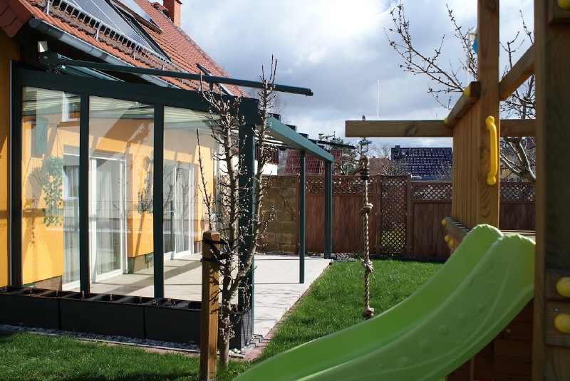Blick auf Terrasse Einfamilienhaus Dresden