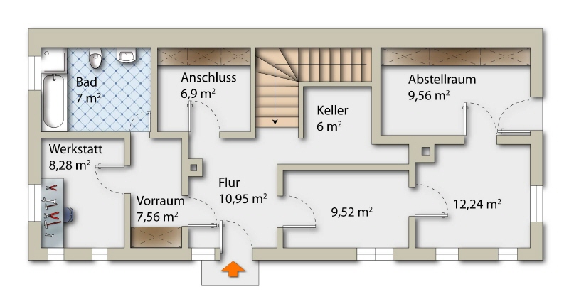 Grundriss Erdgeschoss Einfamilienhaus Kreischa
