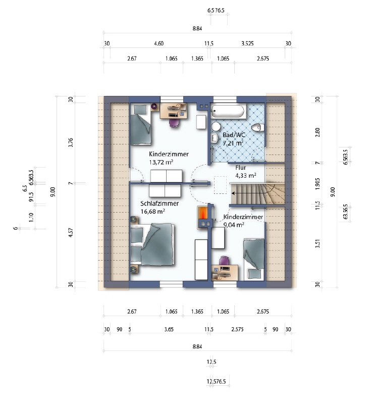 Grundriss Dachgeschoss Haus Dresden