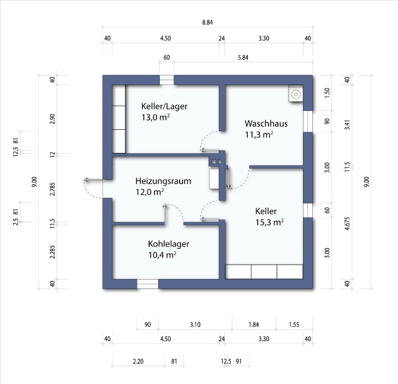 Grundriss Kellergeschoss Haus Dresden