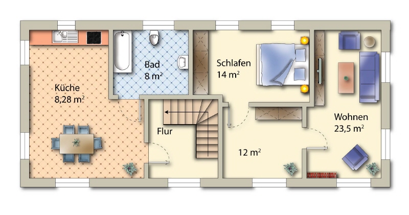 Grundriss Obergeschoss Einfamilienhaus Kreischa