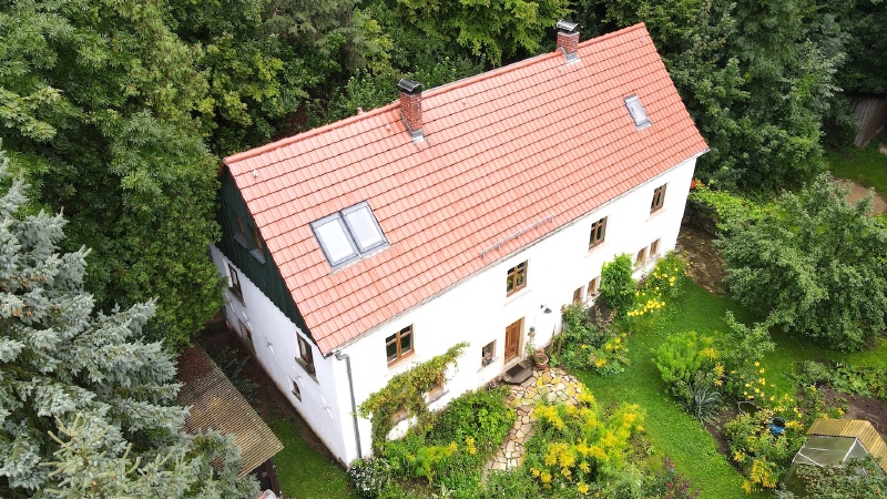 Luftansicht Einfamilienhaus Kreischa