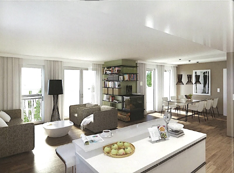 Wohnen mit Kamin Penthousewohnung Dresden