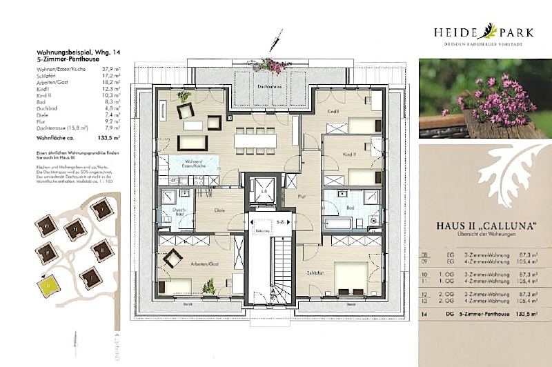 Grundriss Wohnung Penthousewohnung Dresden