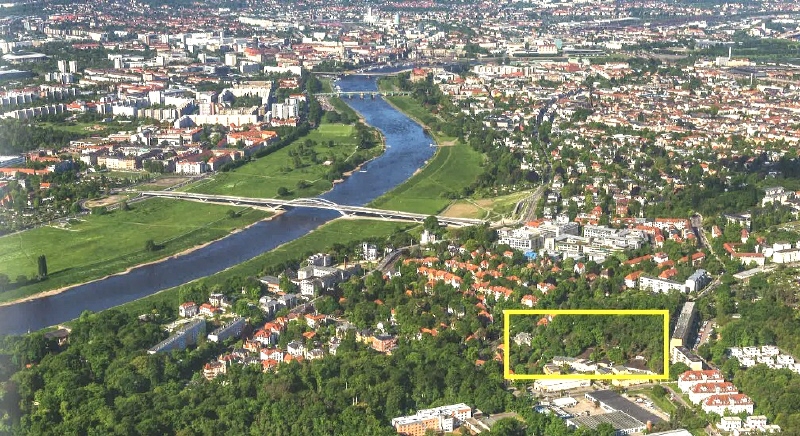 Blick auf Lage Penthousewohnung Dresden